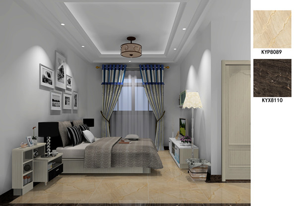 金艾陶瓷磚應用效果：佛山季園和府115方現代風格戶型裝修效果鑒賞