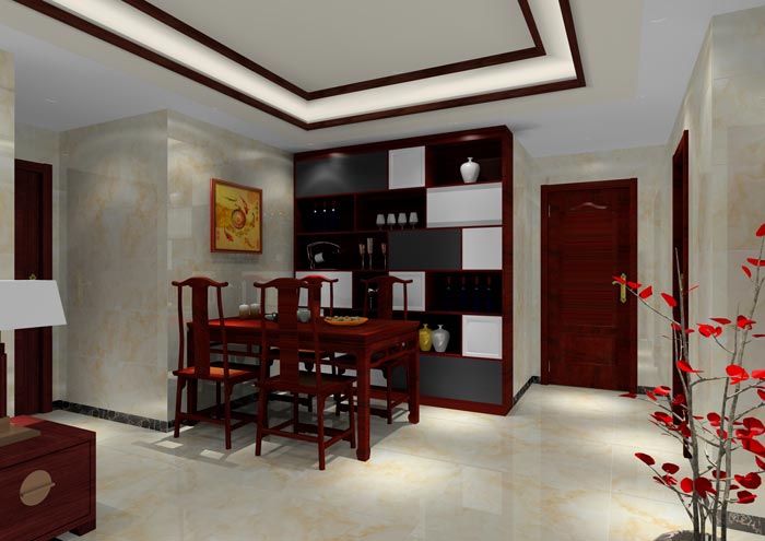 金艾陶家裝:佛山合景新鴻基·瀧景100㎡新中式裝修效果鑒賞