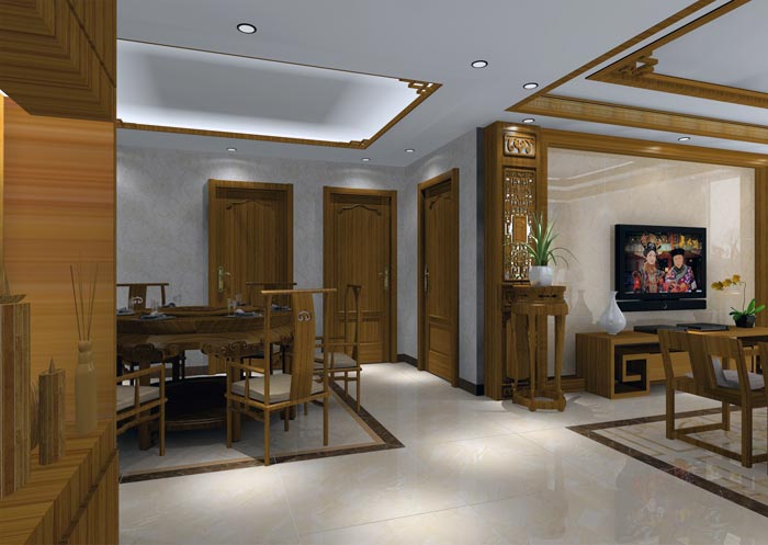 金艾陶家裝:井岡山和諧家園安置小區130㎡中式風格裝修鑒賞