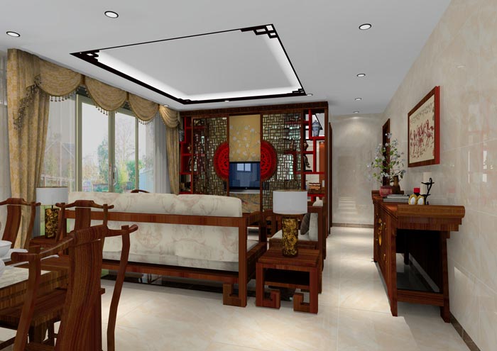 金艾陶家裝：佛山龍湖春江名城120㎡的中式風格裝修鑒賞